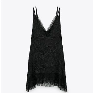 Zara faux wrinkled slip dress